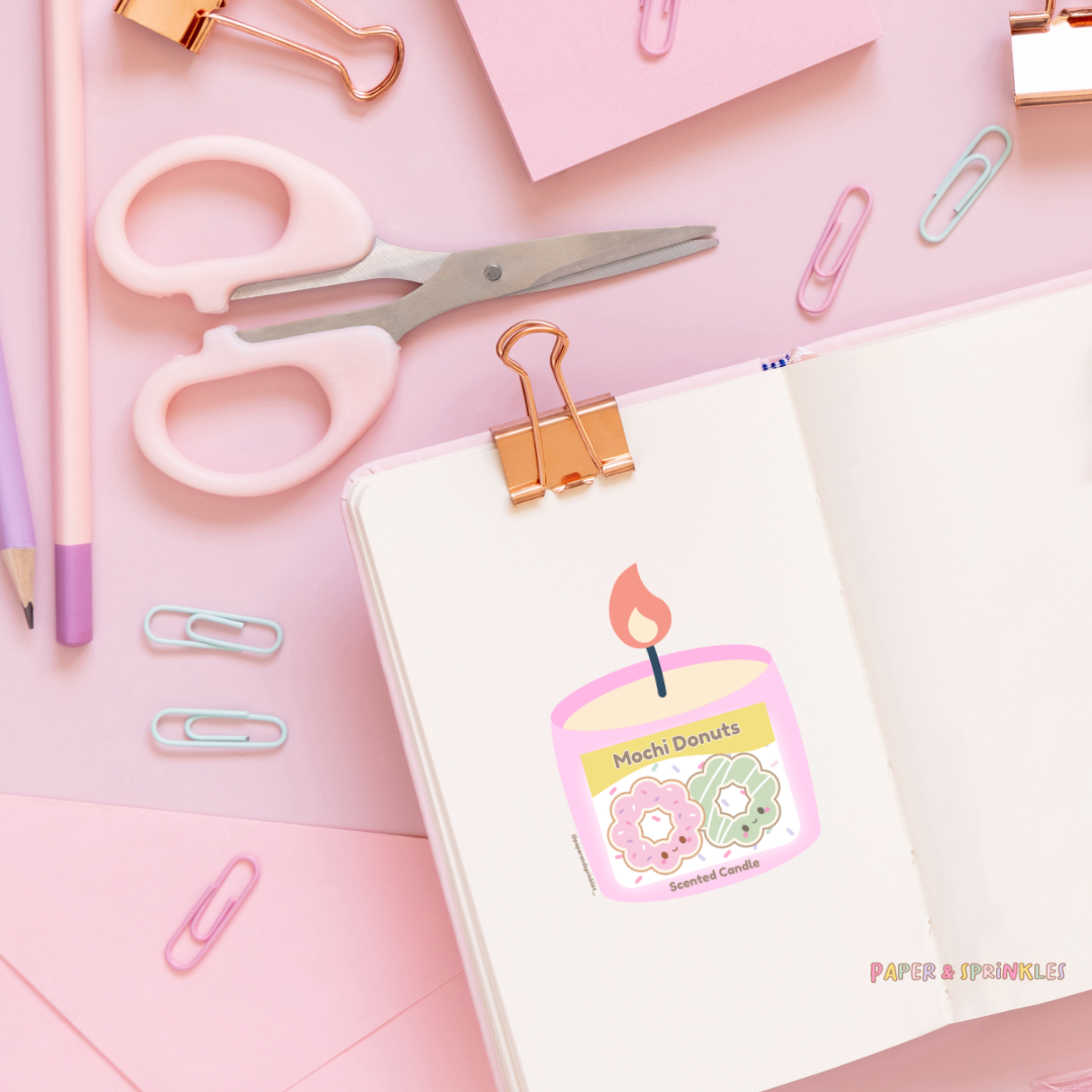Mochi donuts candle Vinyl Sticker