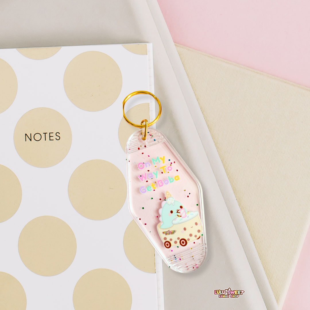 On My Way To Get Boba Motel Keychain