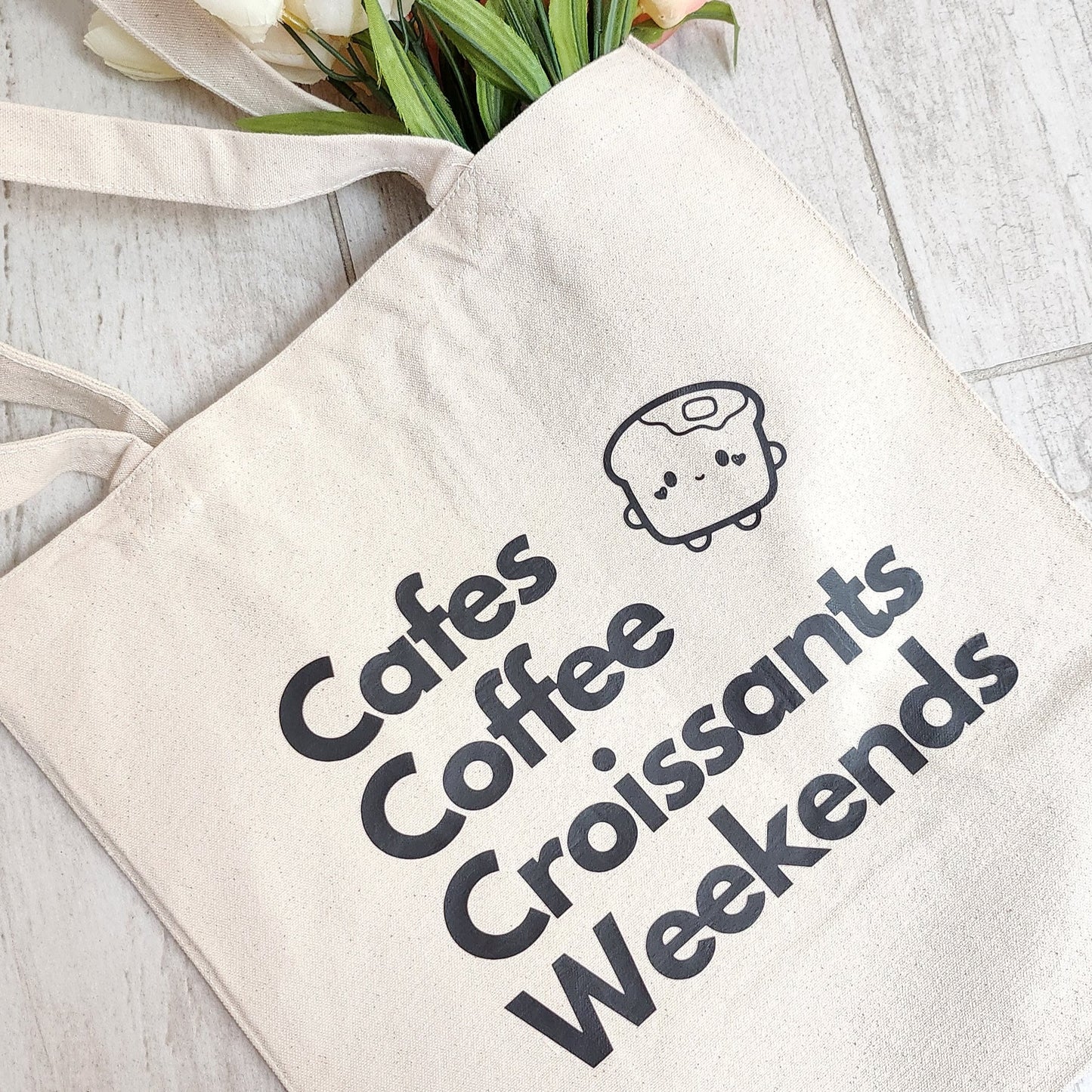 Cute Coffee and Cafe Canvas Tote Bag