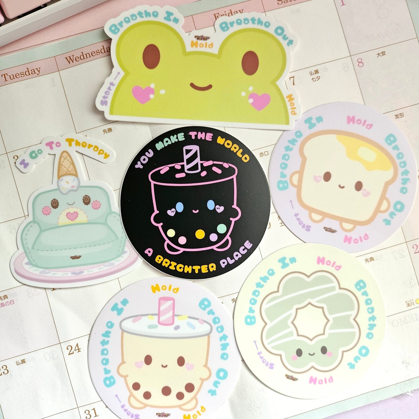 Cute Just Breathe Vinyl Stickers