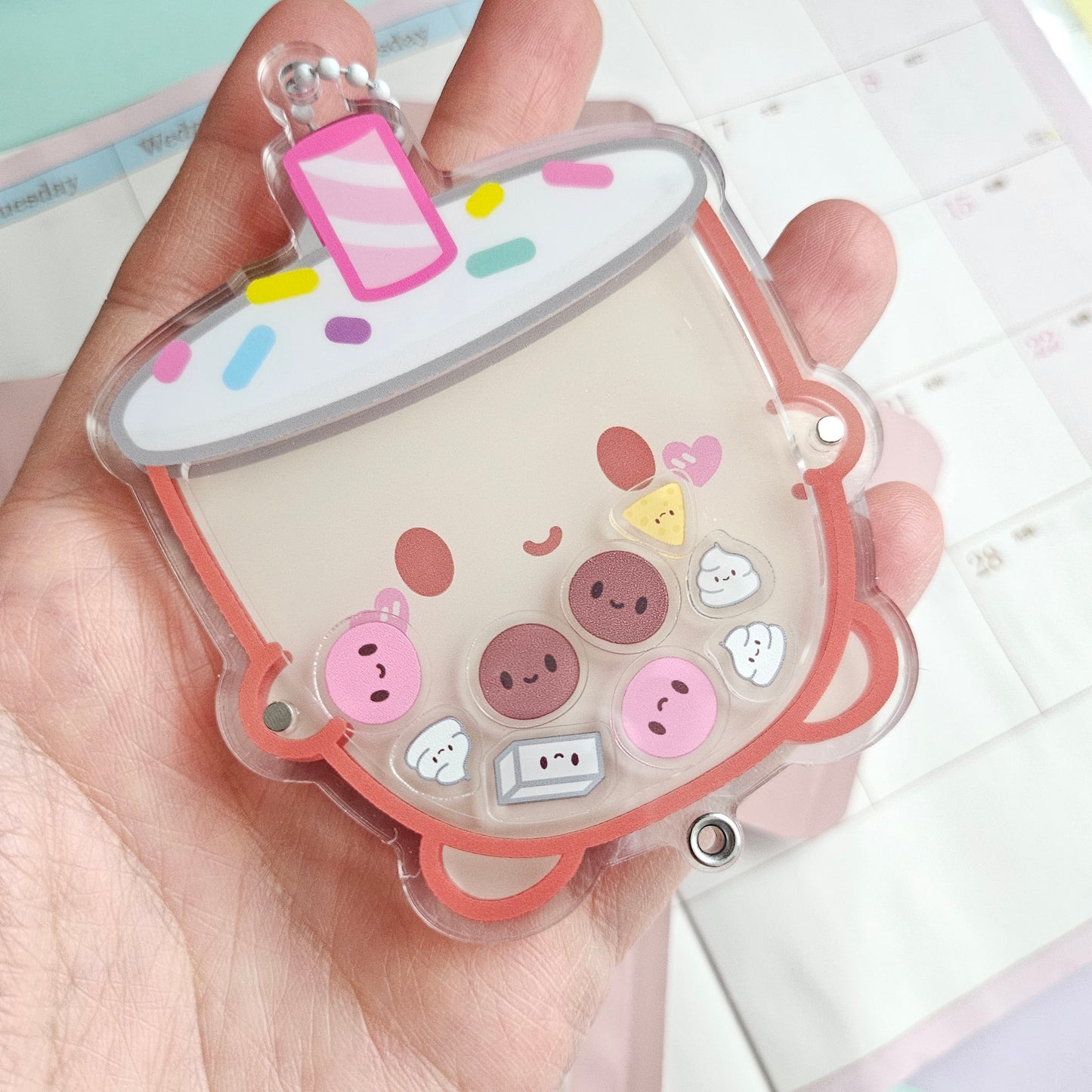 Refillable Boba/Milky Shaker Keychain