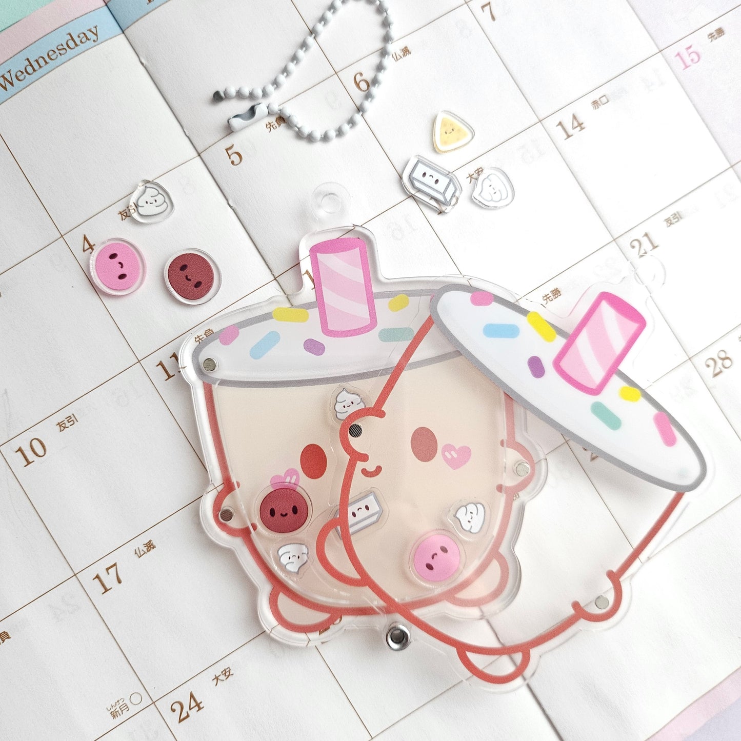 Refillable Boba/Milky Shaker Keychain