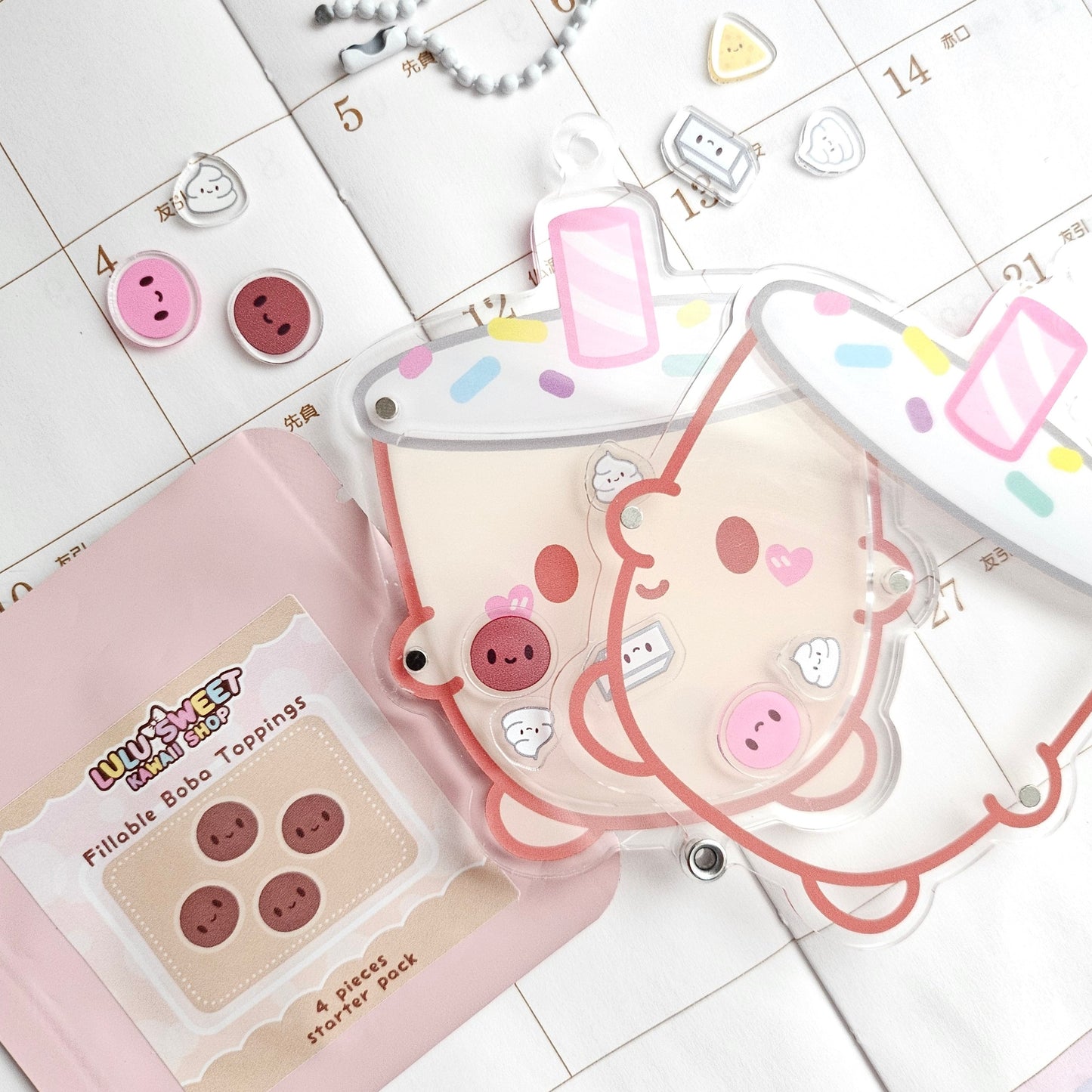 Refillable Boba/Milky Shaker Keychain