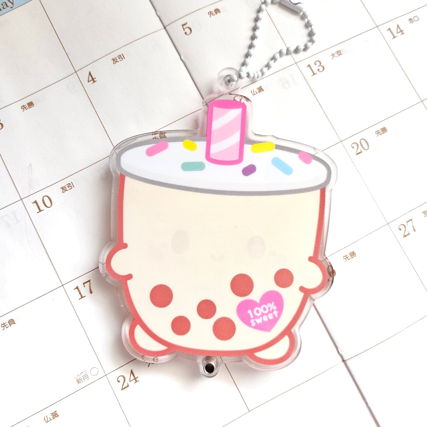 Refillable Boba/Milky Shaker Keychain
