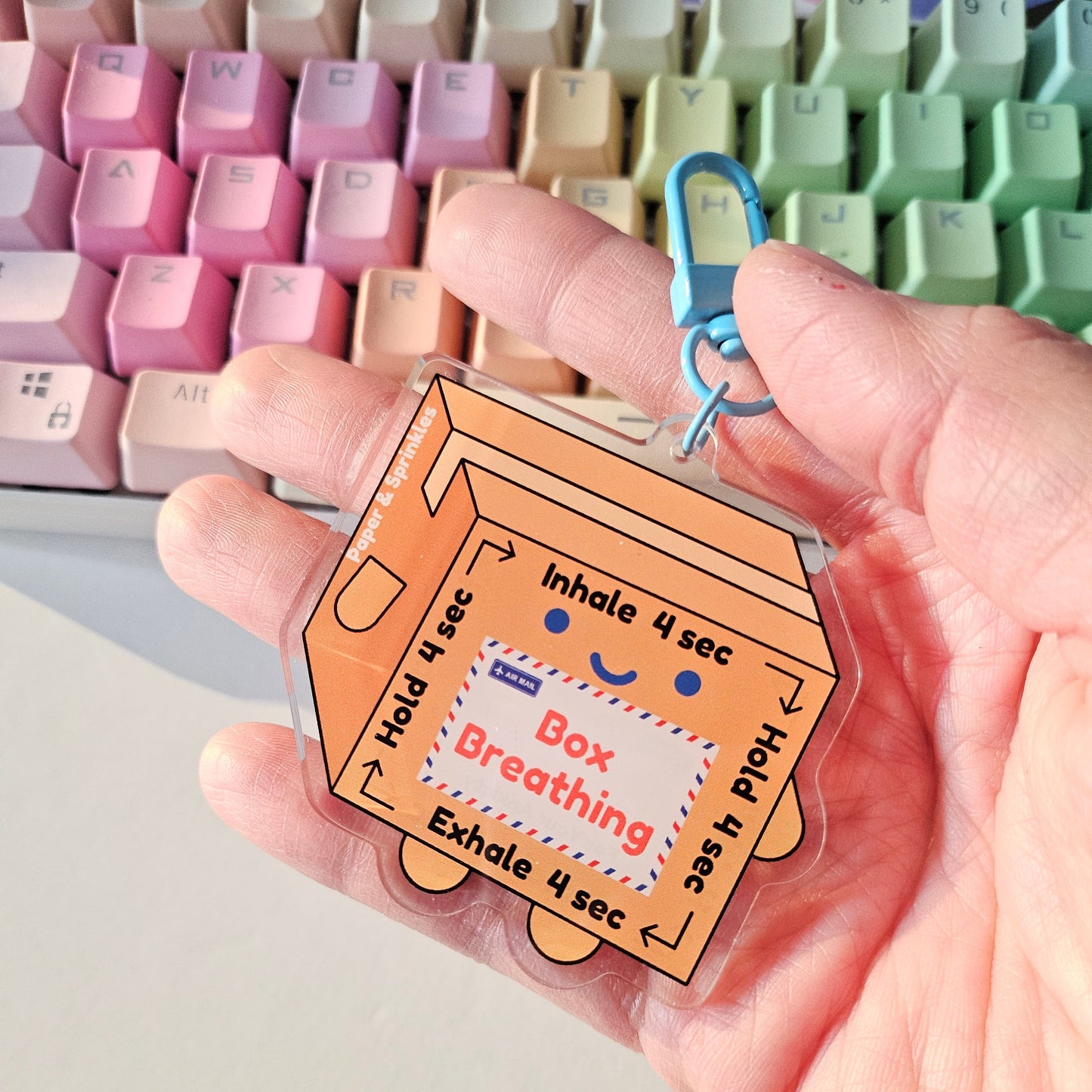 Box Breathing Acrylic Charm/Keychain