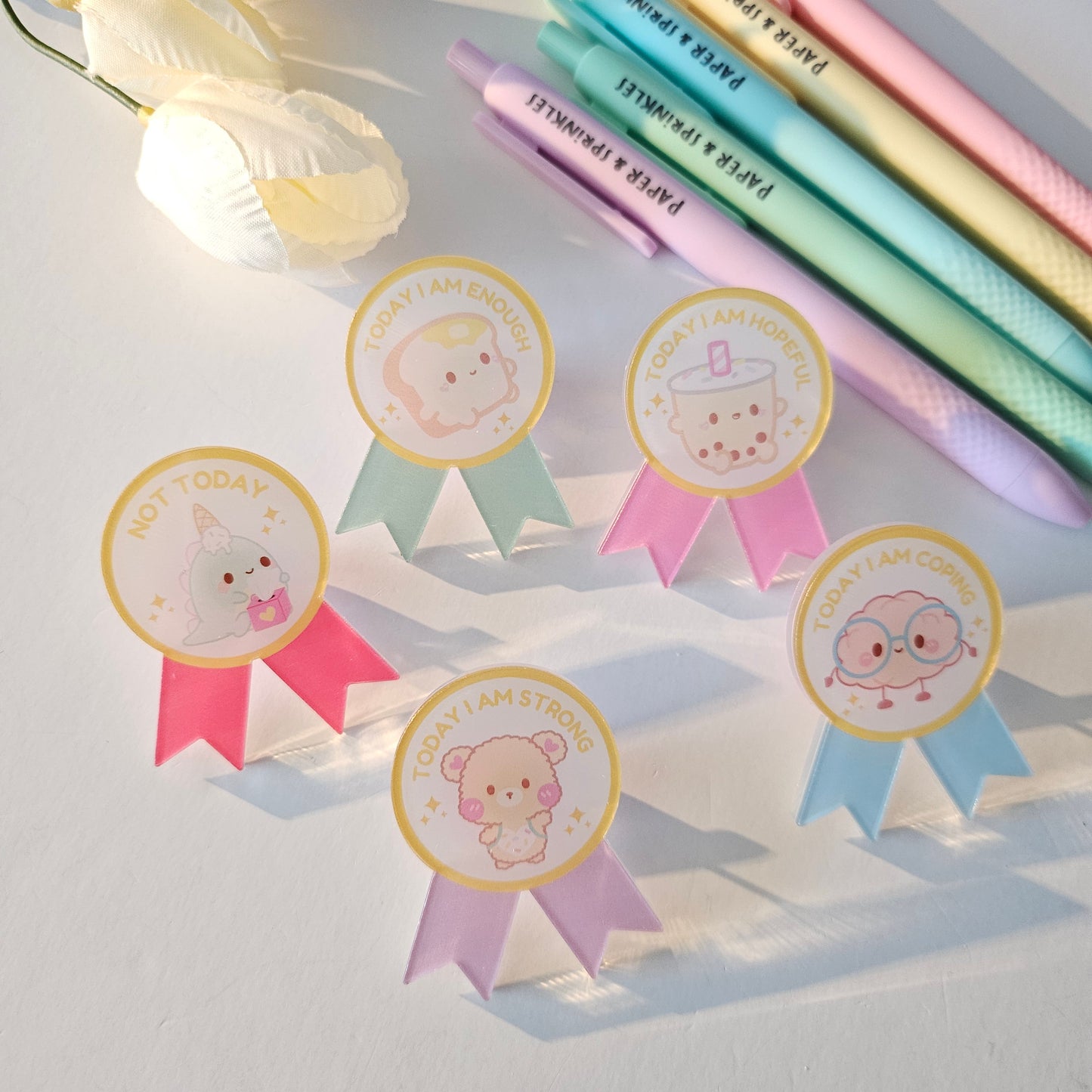 Feelings Badge Acrylic Charm pins
