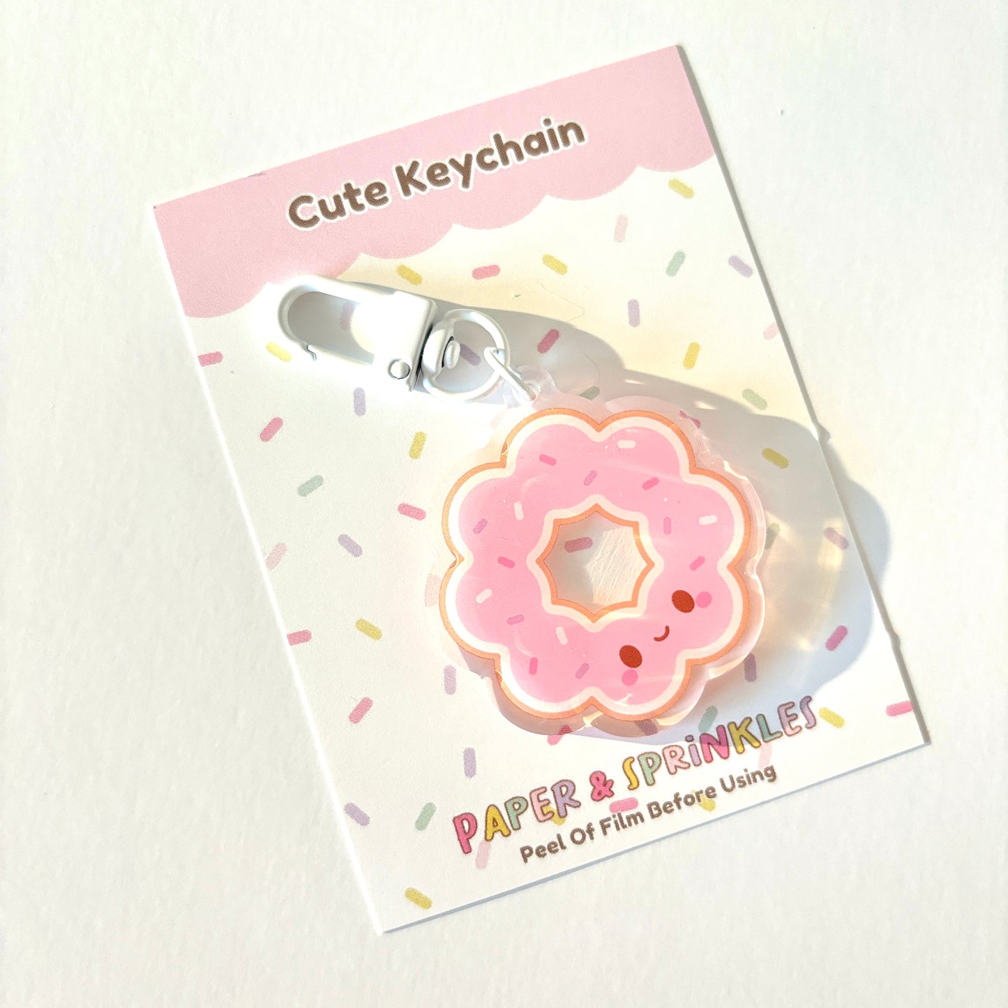 Cute Strawberry Mochi Donut Acrylic Charm/Keychain