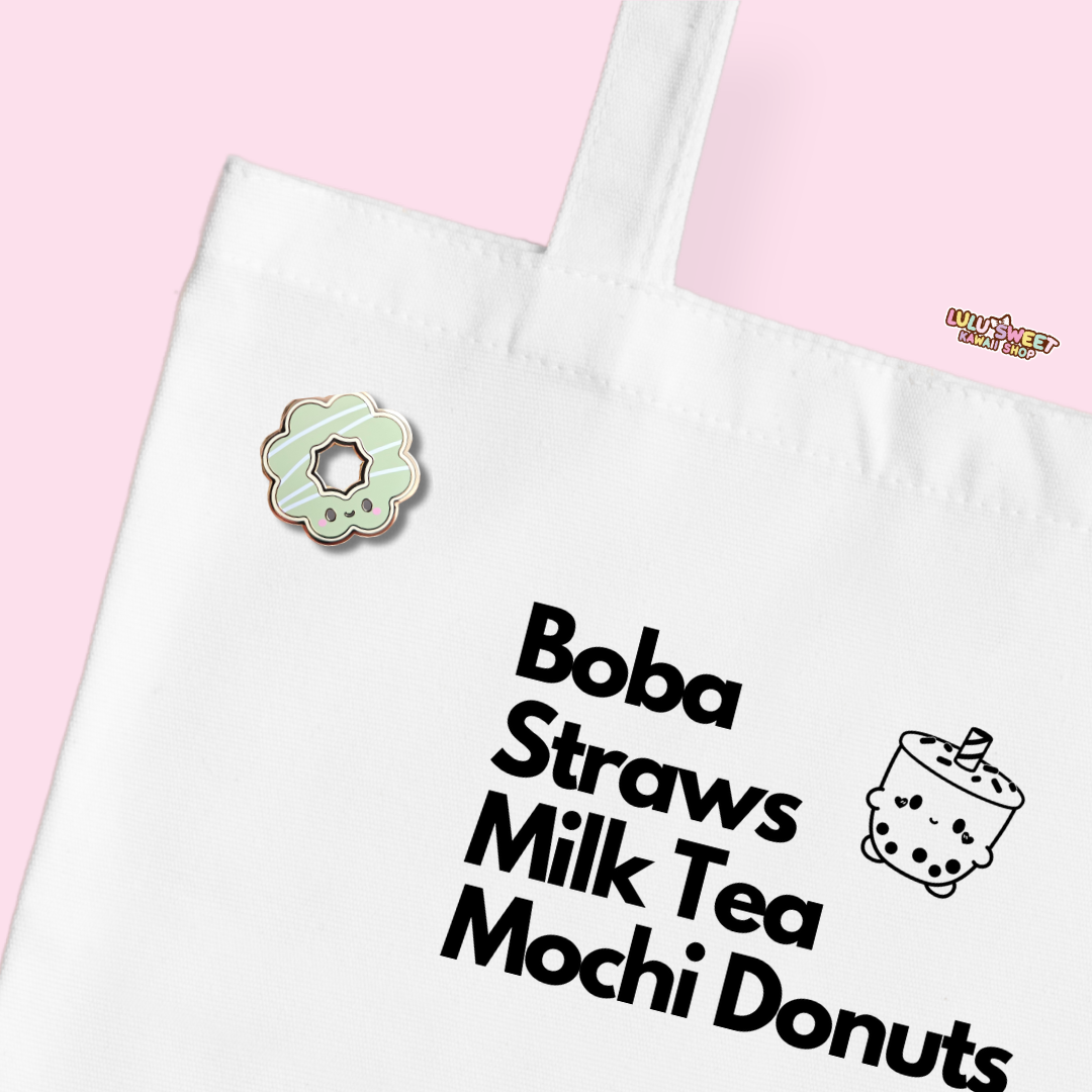 Cute Matcha Mochi Donut Enamel Pin