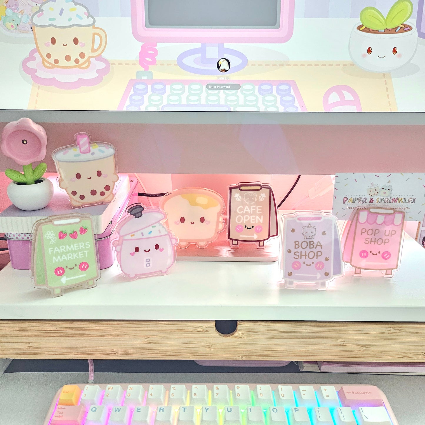 Cute Cafe Sign Muti Clip Stand
