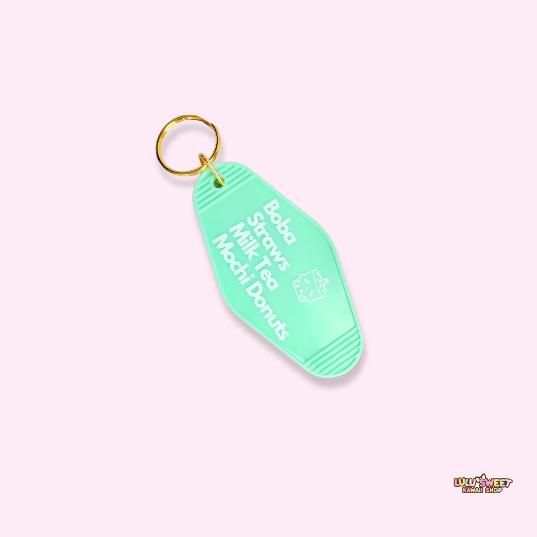 Coffee, Cafes, Croissants, & Weekends Motel Keychain