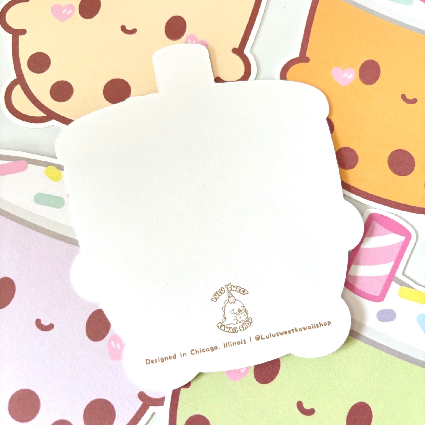 Boba die cute flat note card set