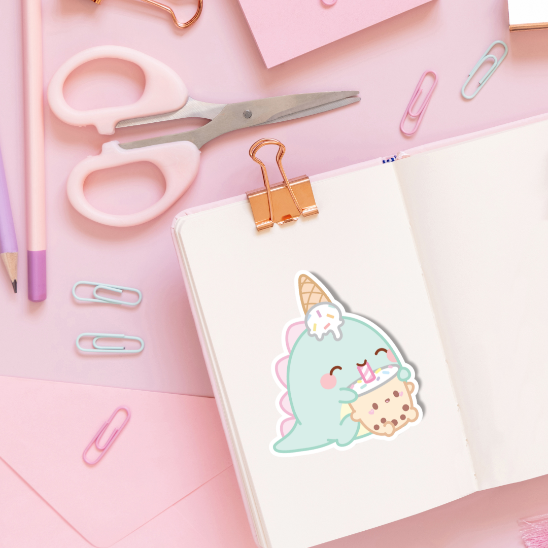 Lubo Drinking Milky Kawaii Vinyl Sticker