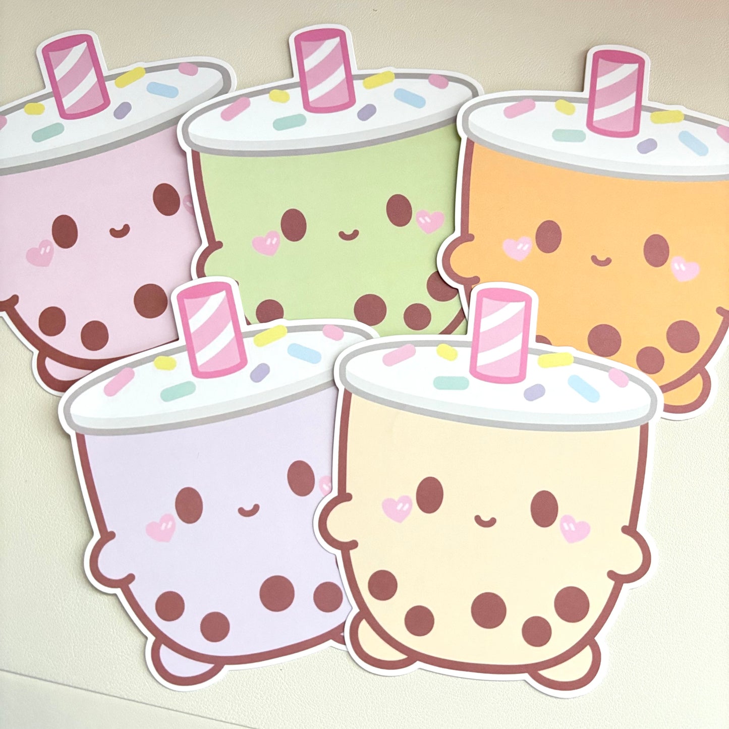 Boba die cute flat note card set