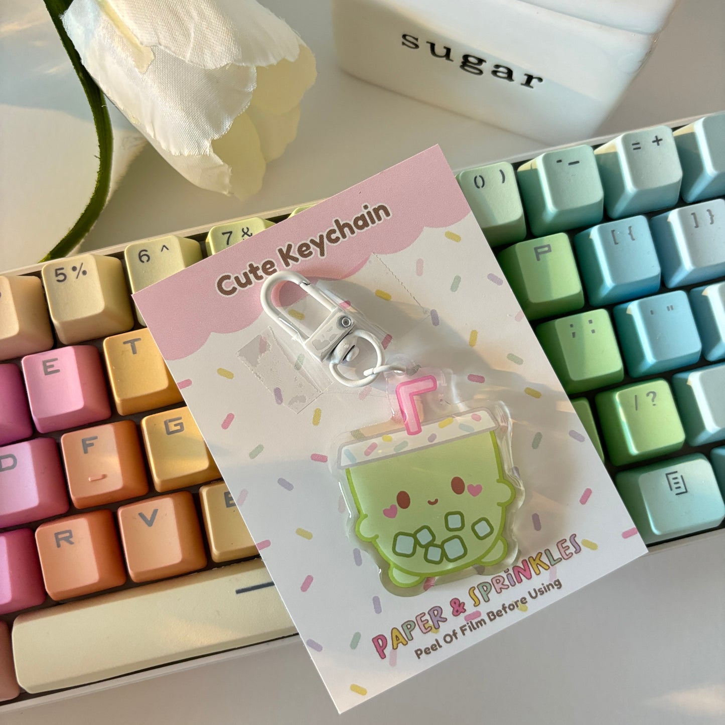 Matcha Latte Acrylic Charm/Keychain