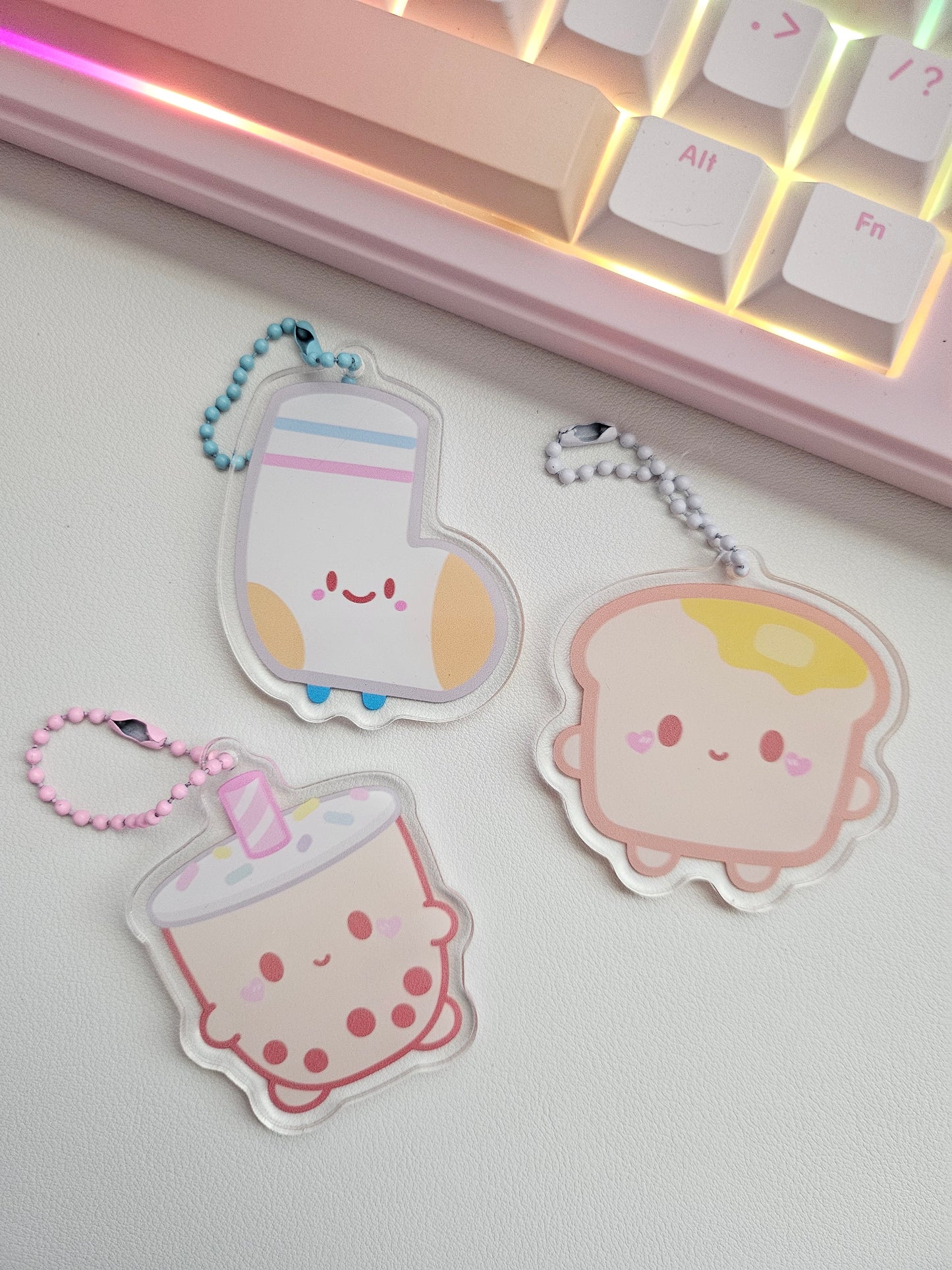 Cute Milky Boba Milk Tea Acrylic Charm/Keychain