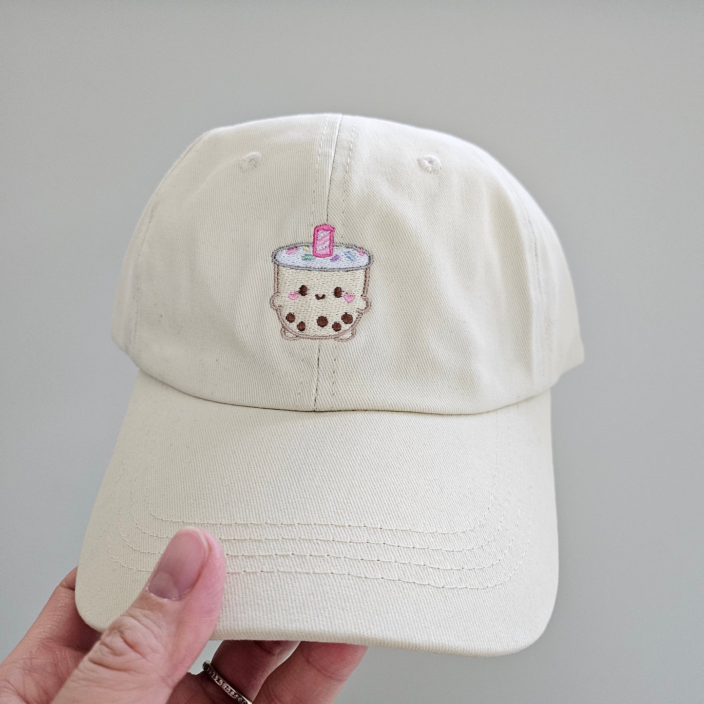 Cute Milk Tea/Boba Embroidery Hat