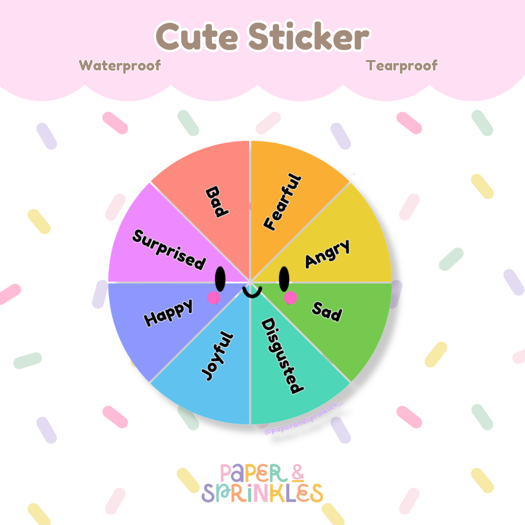Feelings Wheel Vinyl Die Cut Sticker