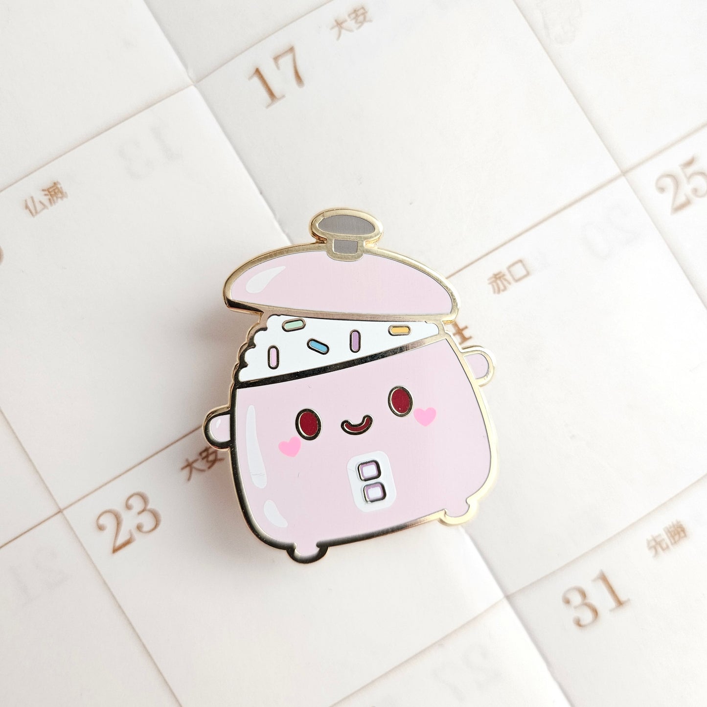 Cute Rice Cooker Enamel Pin