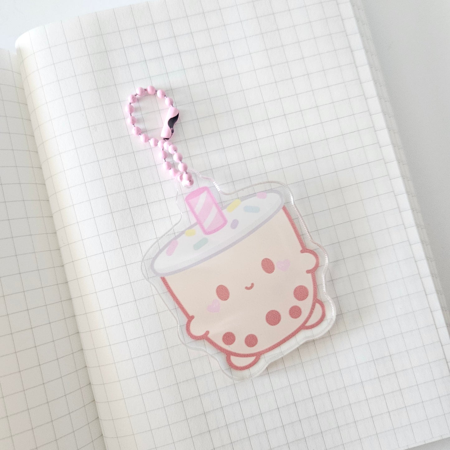 Cute Milky Boba Milk Tea Acrylic Charm/Keychain