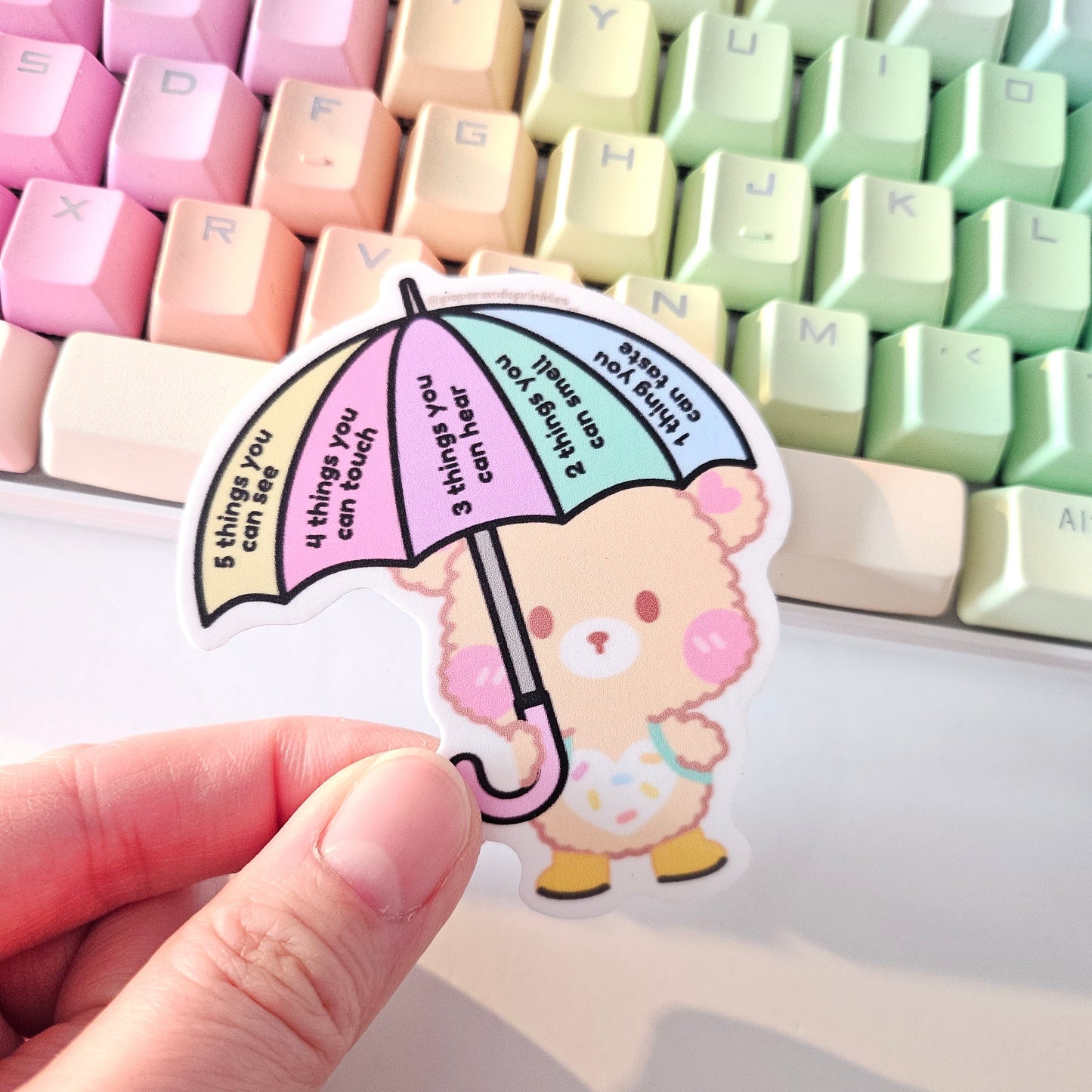 Umbrella grounding tool sticker