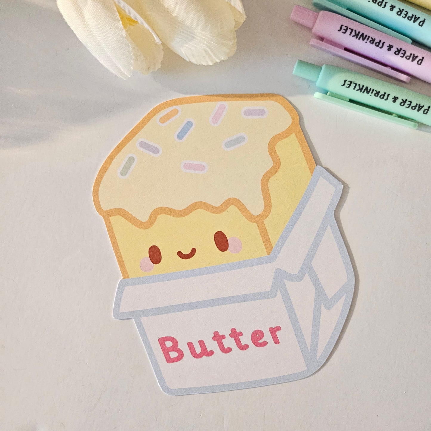 Butter flat note card/greeting card