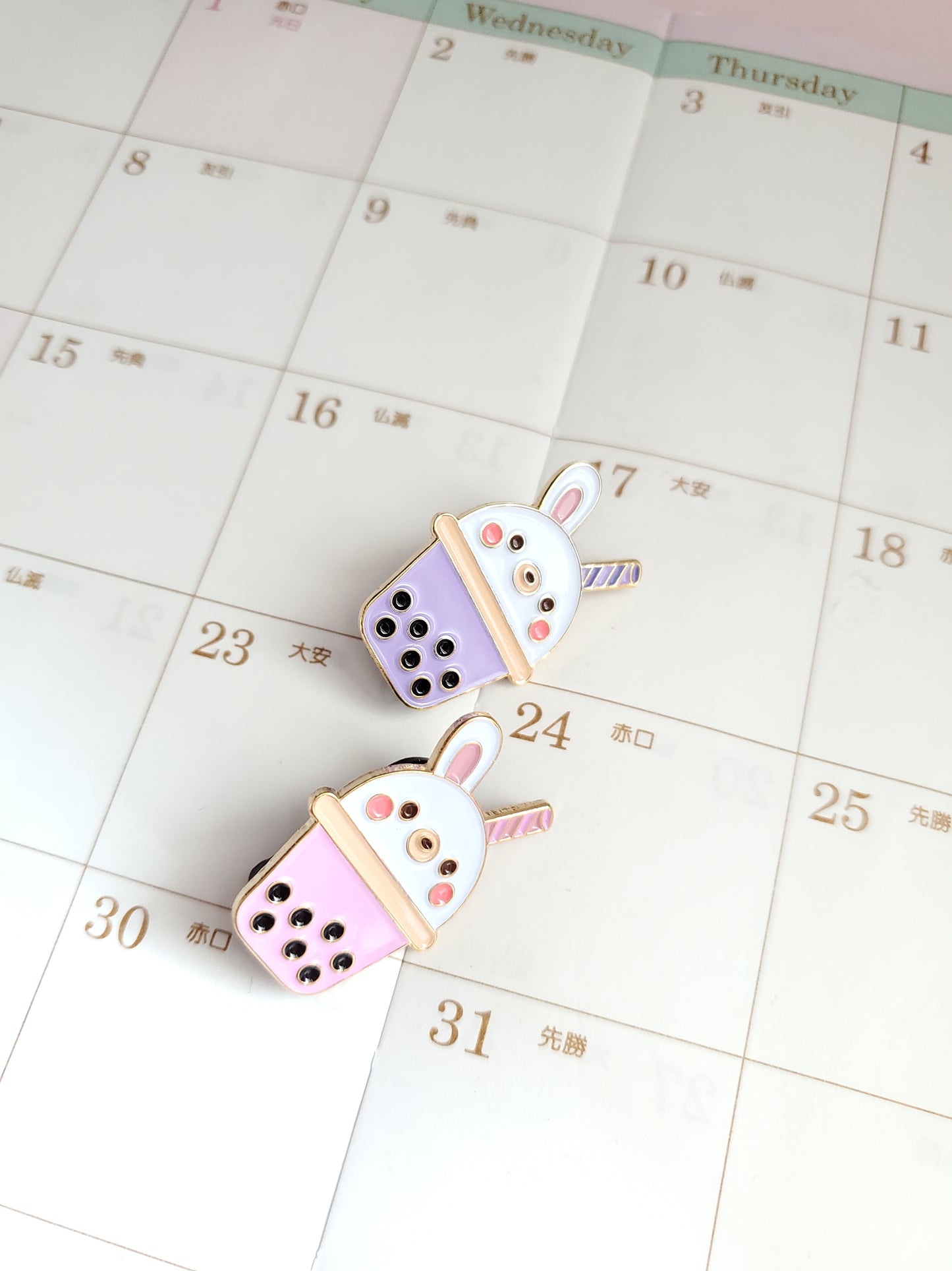 Bunny Bubble Tea Pin