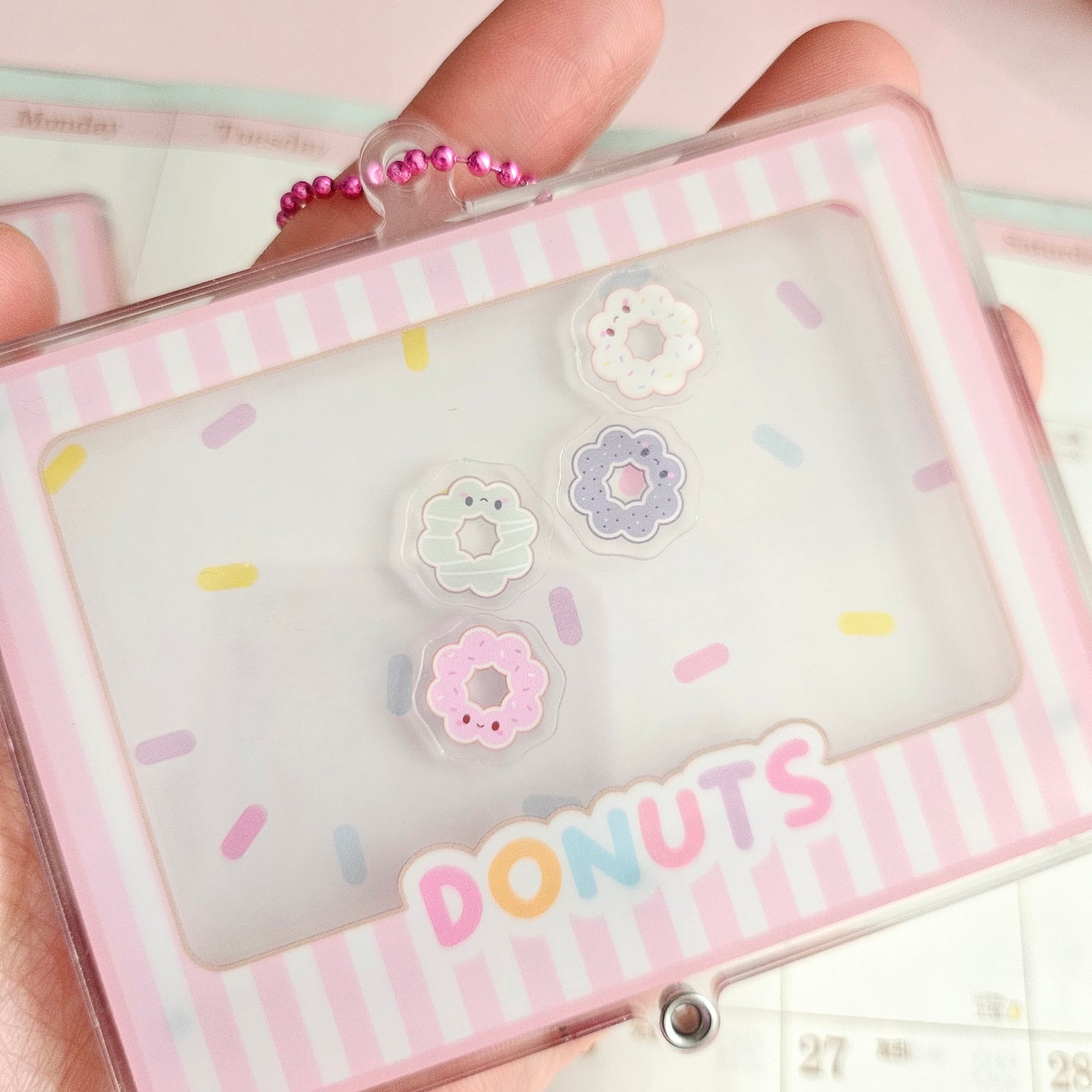 Refillable Mochi Donut Shaker Keychain