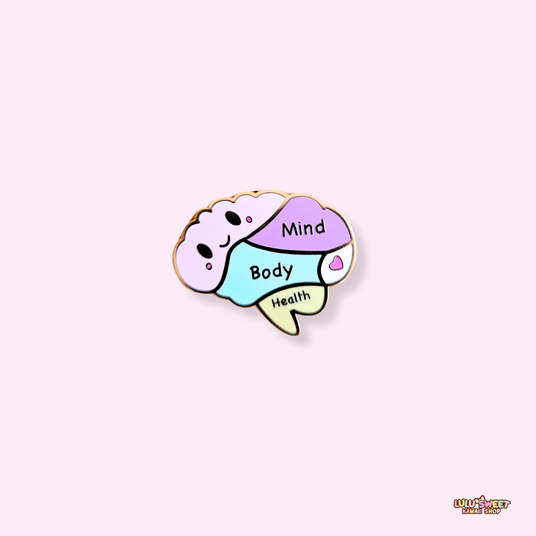 Cute Brain Mental Health Enamel Pin