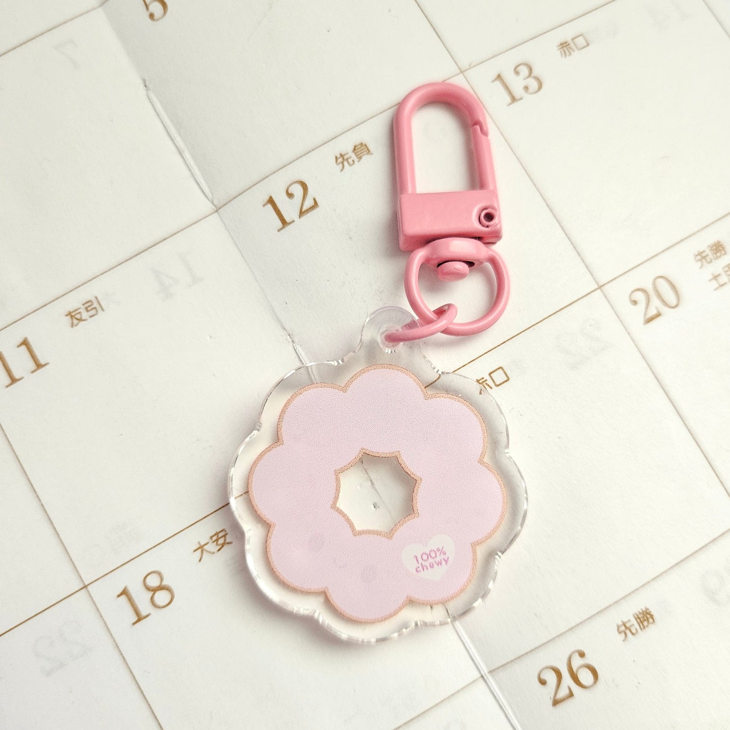 Cute Birthday Cake Mochi Donut Acrylic Charm/Keychain