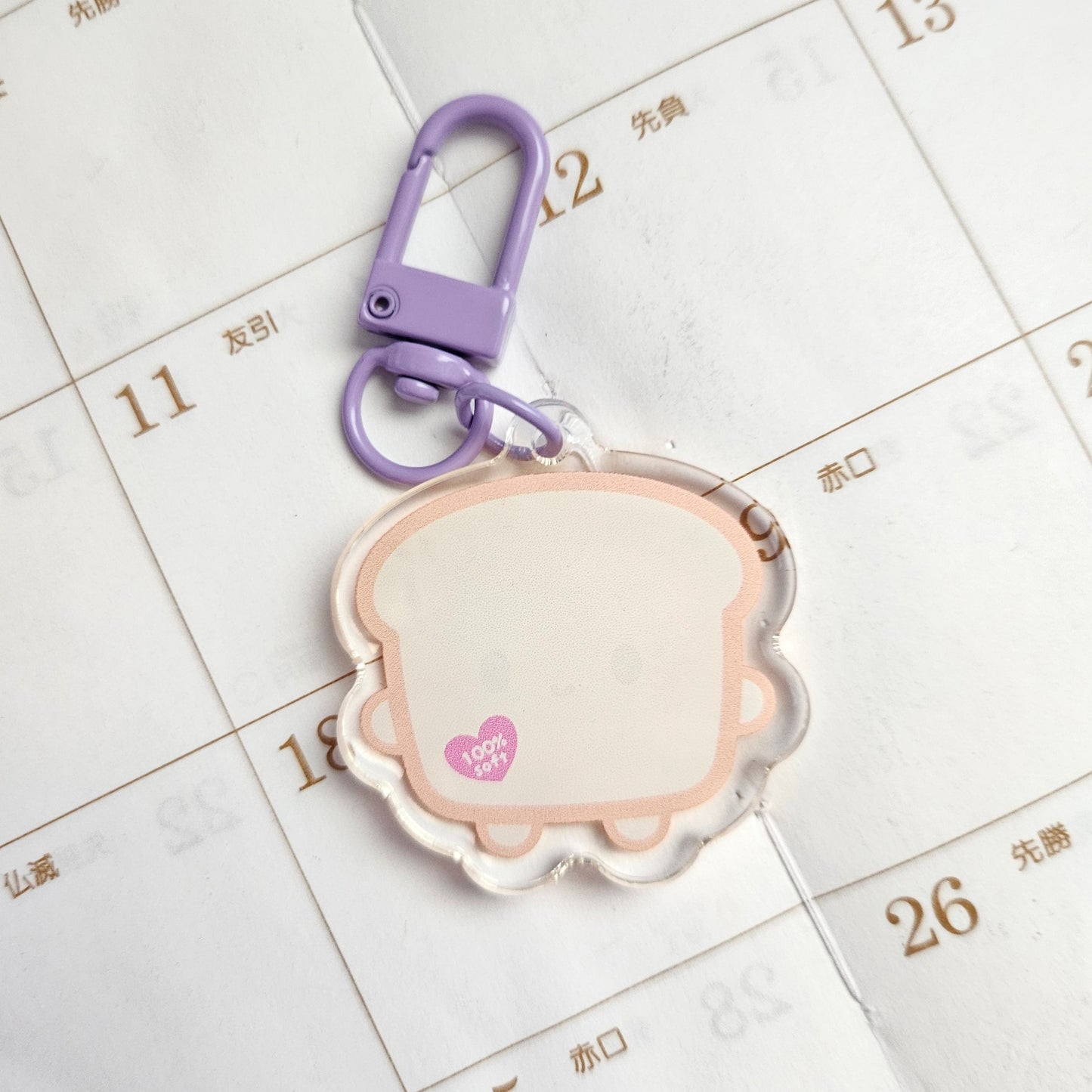 Cute Toast Acrylic Charm/Keychain