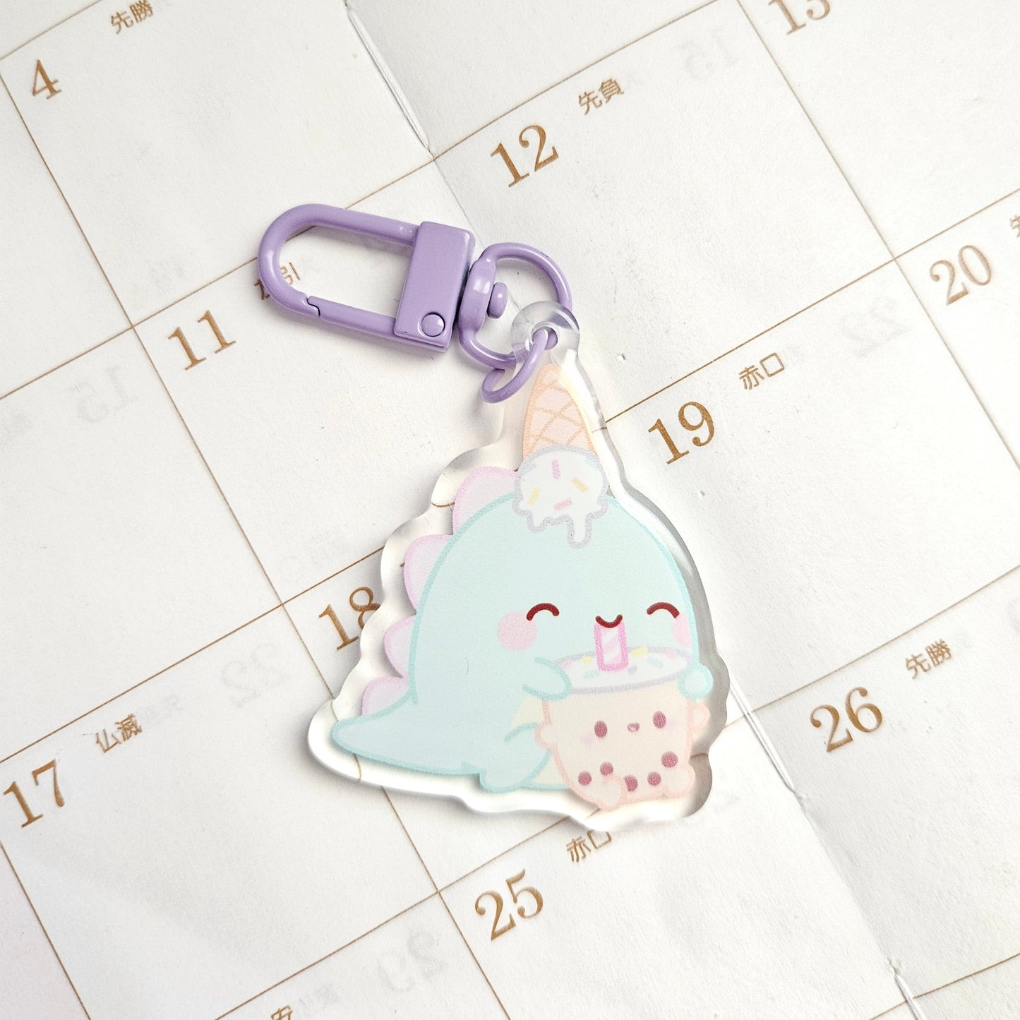 Lubo Drinking Milky Milk Tea Acrylic Charm/Keychain