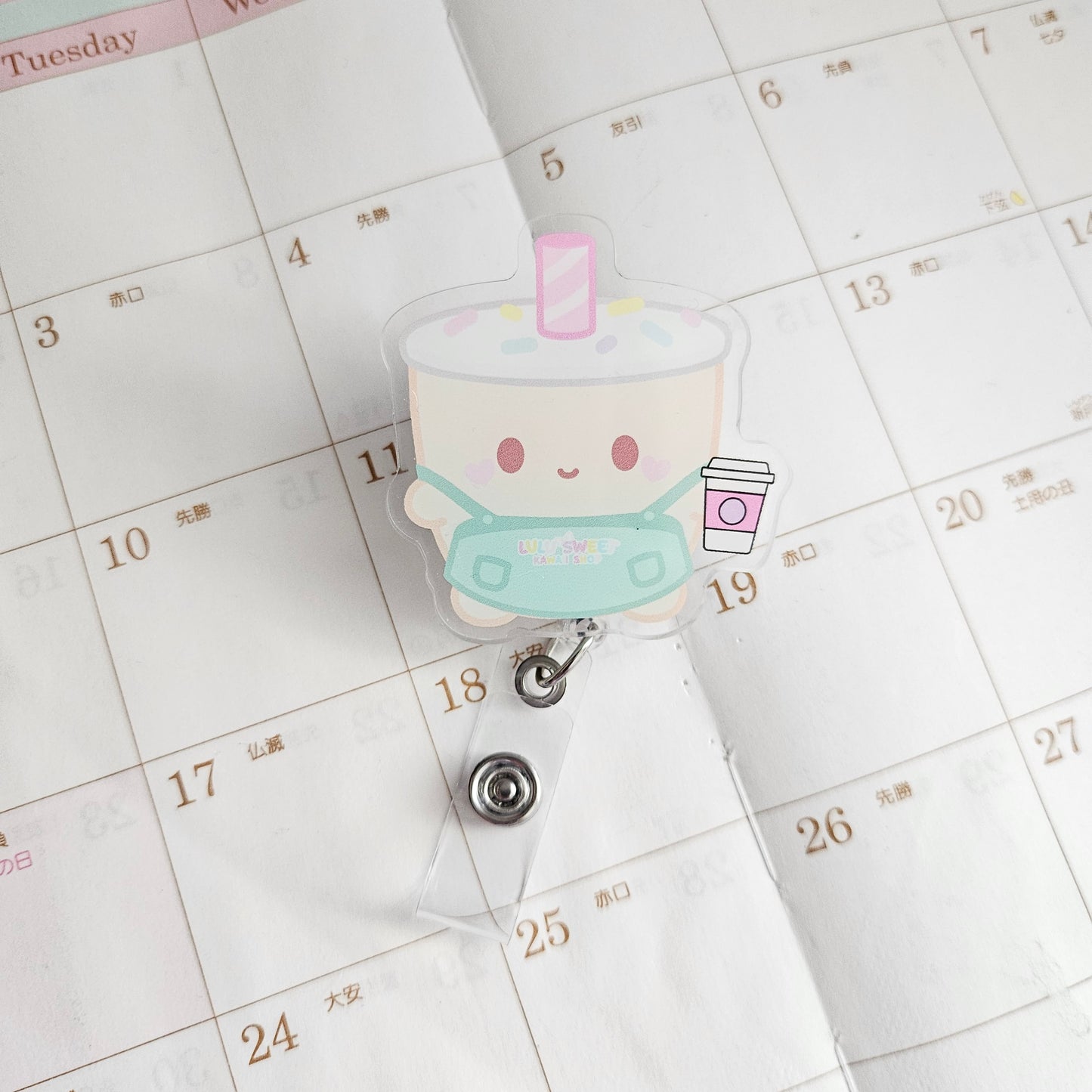 Milky Boba Barista Badge Reel