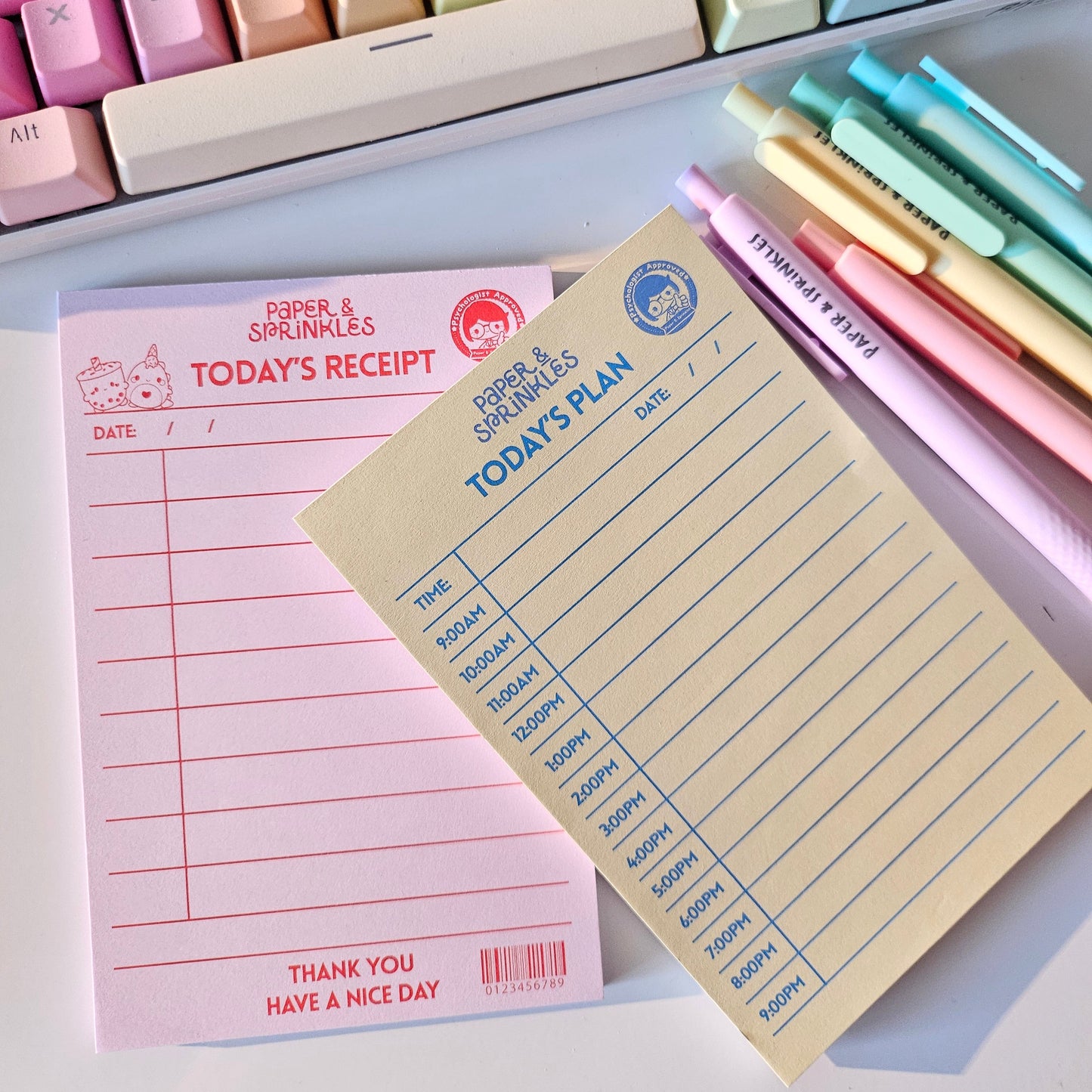 Receipt inspired Note pads