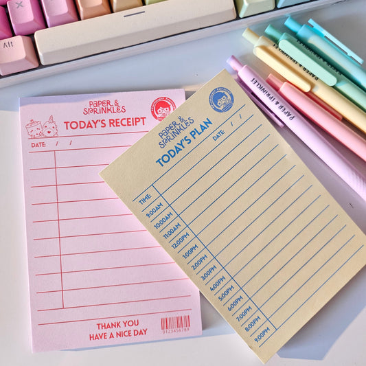 Receipt inspired Note pads