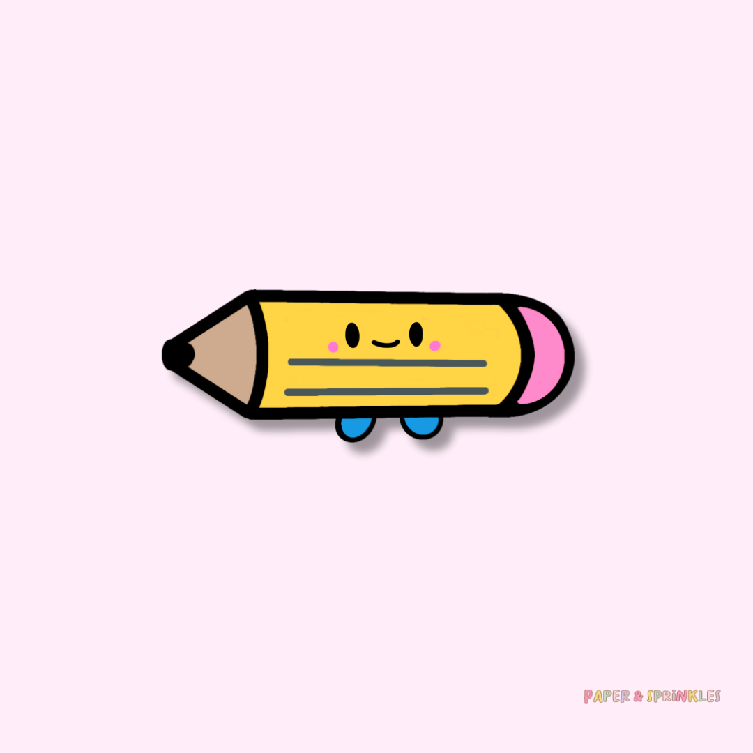 Cute Pencil Vinyl Sticker