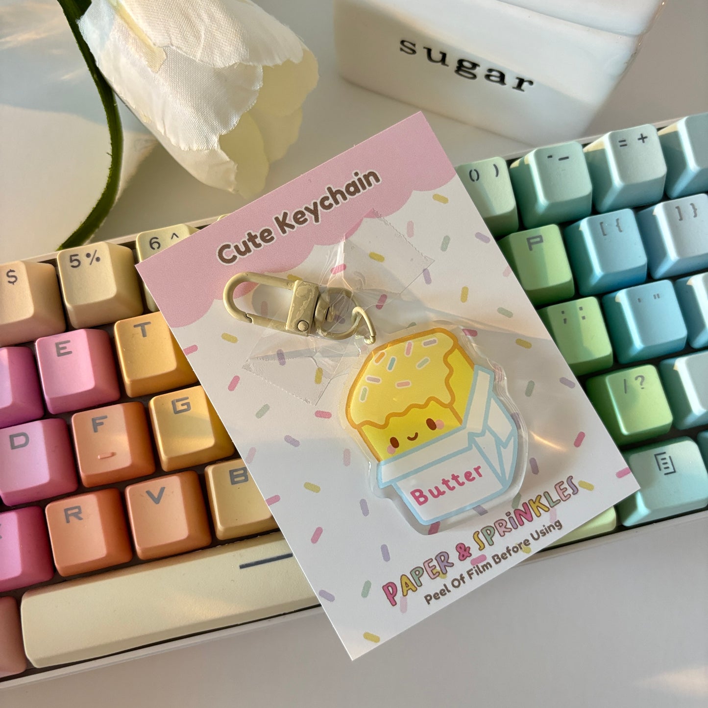 Cute Butter Acrylic Charm/Keychain