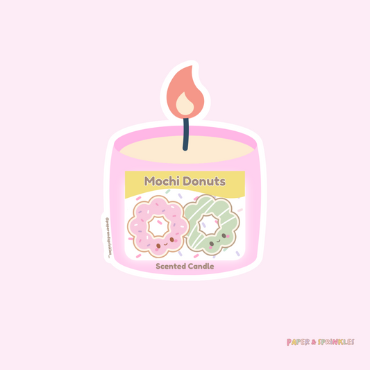 Mochi donuts candle Vinyl Sticker