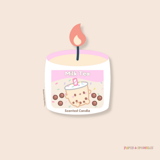 Milk Tea candle Vinyl Sticker