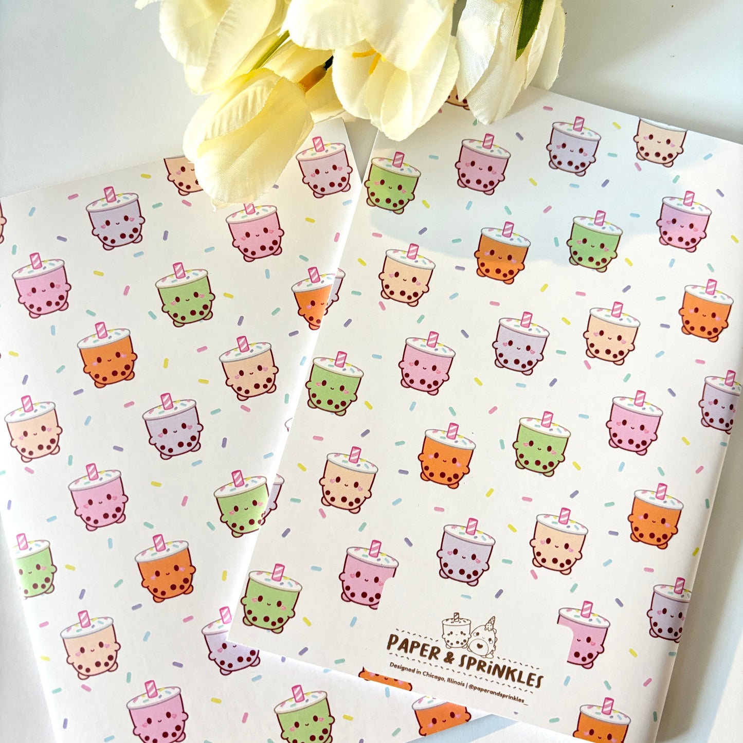 Boba Patterned Notebook