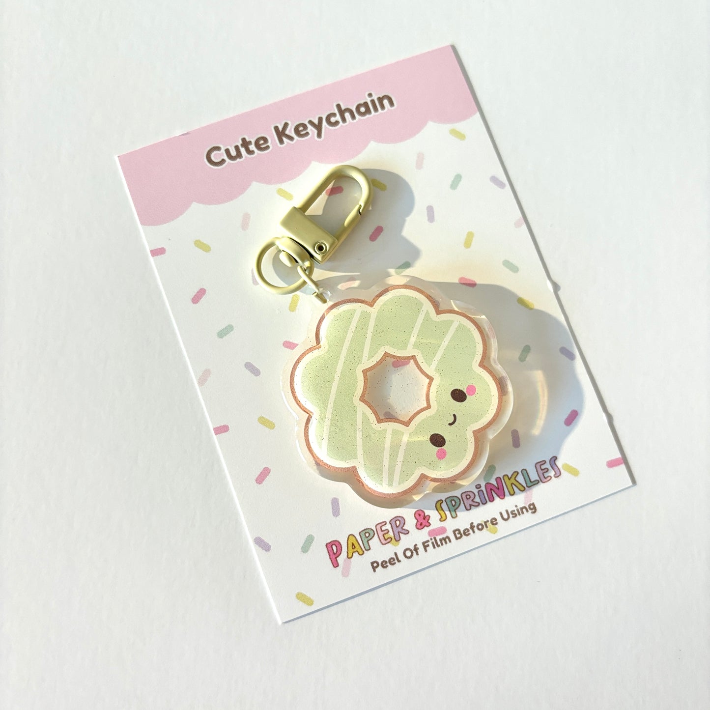 Cute Matcha Mochi Donut Acrylic Charm/Keychain