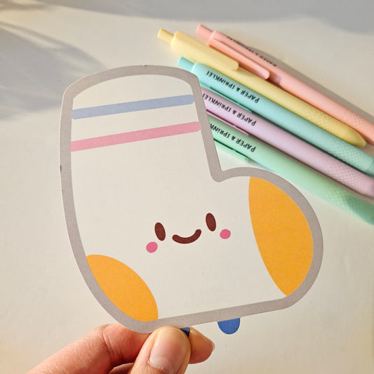 Cute Sock flat note card/greeting card