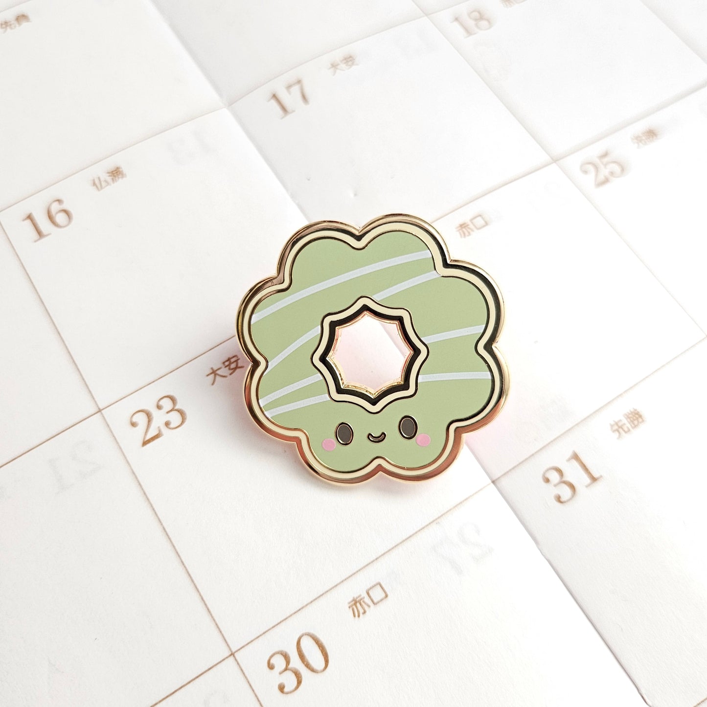 Cute Matcha Mochi Donut Enamel Pin