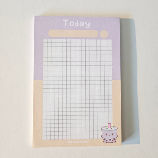 Taro Milk Tea boba inspired notepad