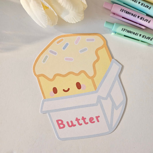 Butter flat note card/greeting card