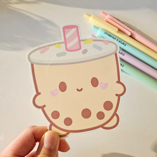Boba Milk Tea flat note card/greeting card