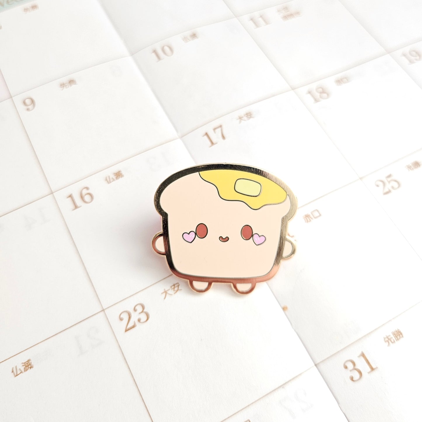 Cute Toast Enamel Pin